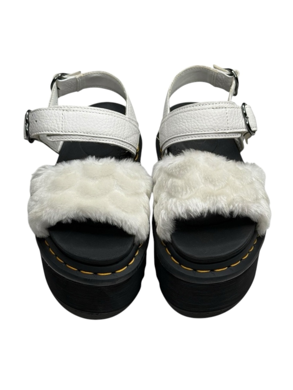 new Dr Martens ☁︎︎ Voss Fluffy Faux Fur Platform Sandal ☁︎︎ White Nappa ☁︎︎ 37 - Picture 10 of 17